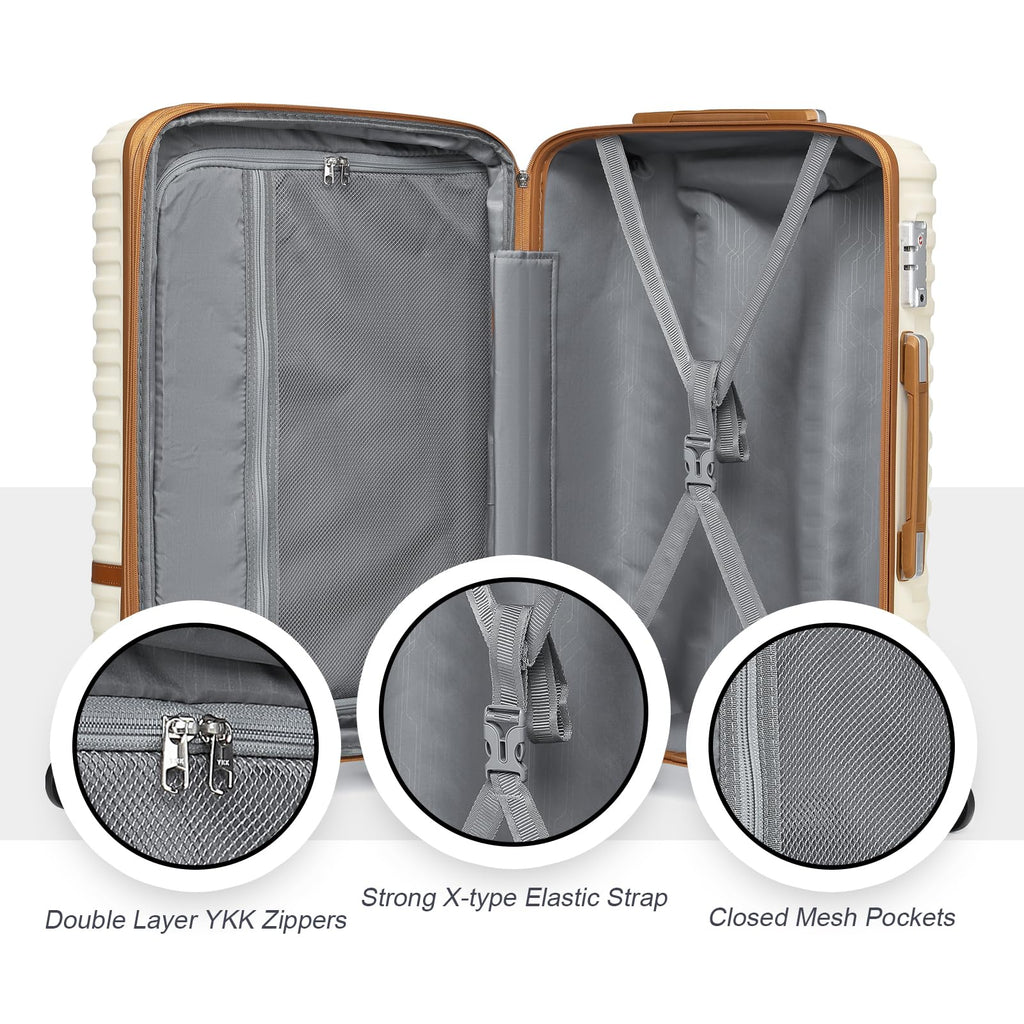 20 Inch Expandable Spinner Wheel Hard Shell Luggage Set with TSA Lock W6235