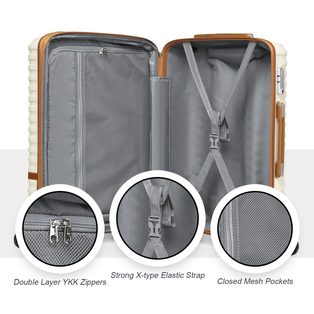 20 Inch Expandable Spinner Wheel Hard Shell Luggage Set with TSA Lock W6235