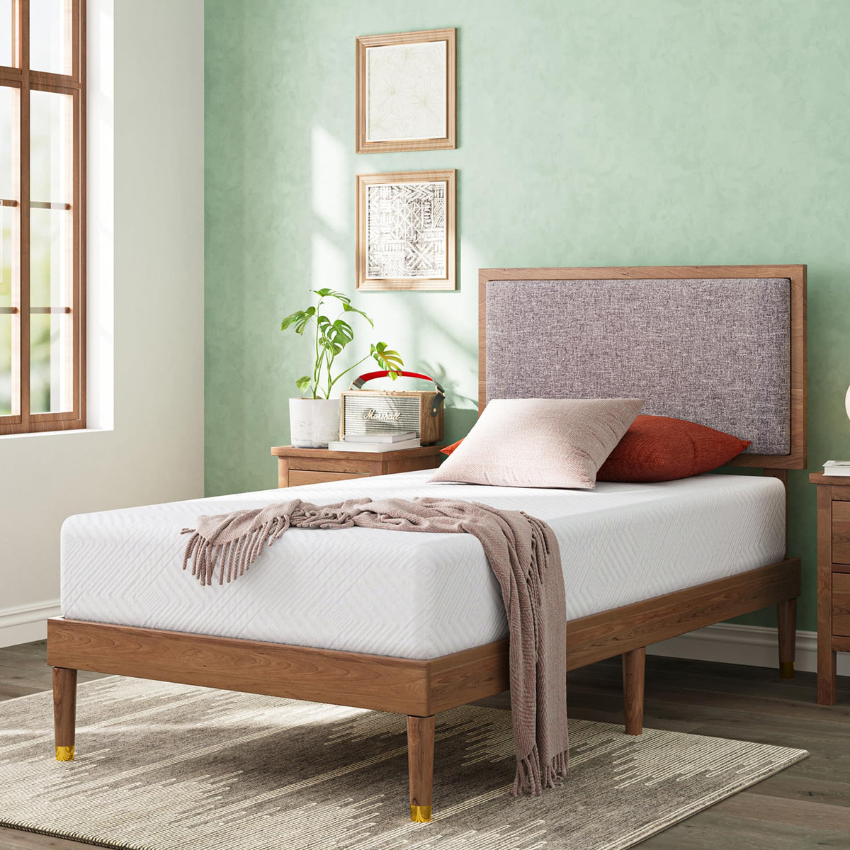 Twin 6 Inch Green Tea Gel Memory Foam Mattress A835954