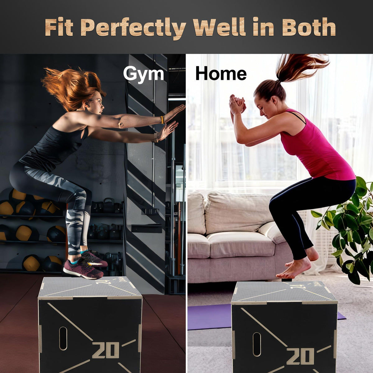 Non-Slip Wood Plyometric Jump Box K61052