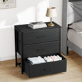 Black 3 Fabric Drawer Nightstand C364