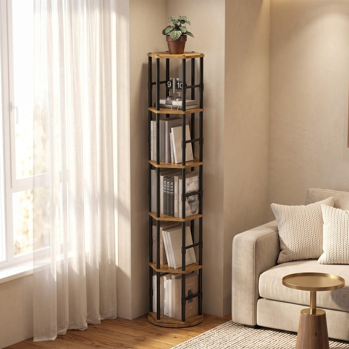 5-Tier Rotating Bookshelf Tower I282333