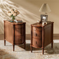 Brown Set of 2 Nightstand with Charging Station and 3 Drawers Z31176