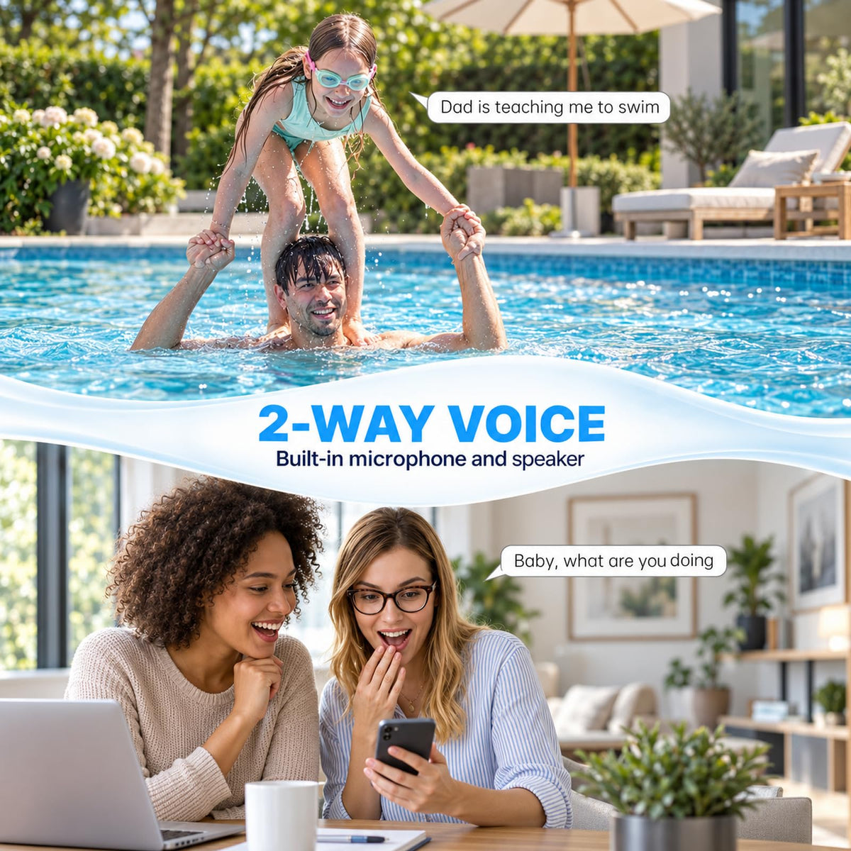 2K Light Bulb Security Camera 5G&2.4G WiFi 360° 2 Pack B402