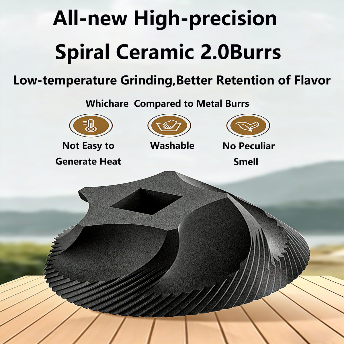 Manual Coffee Bean Grinder with Ceramic Conical Burr D6404
