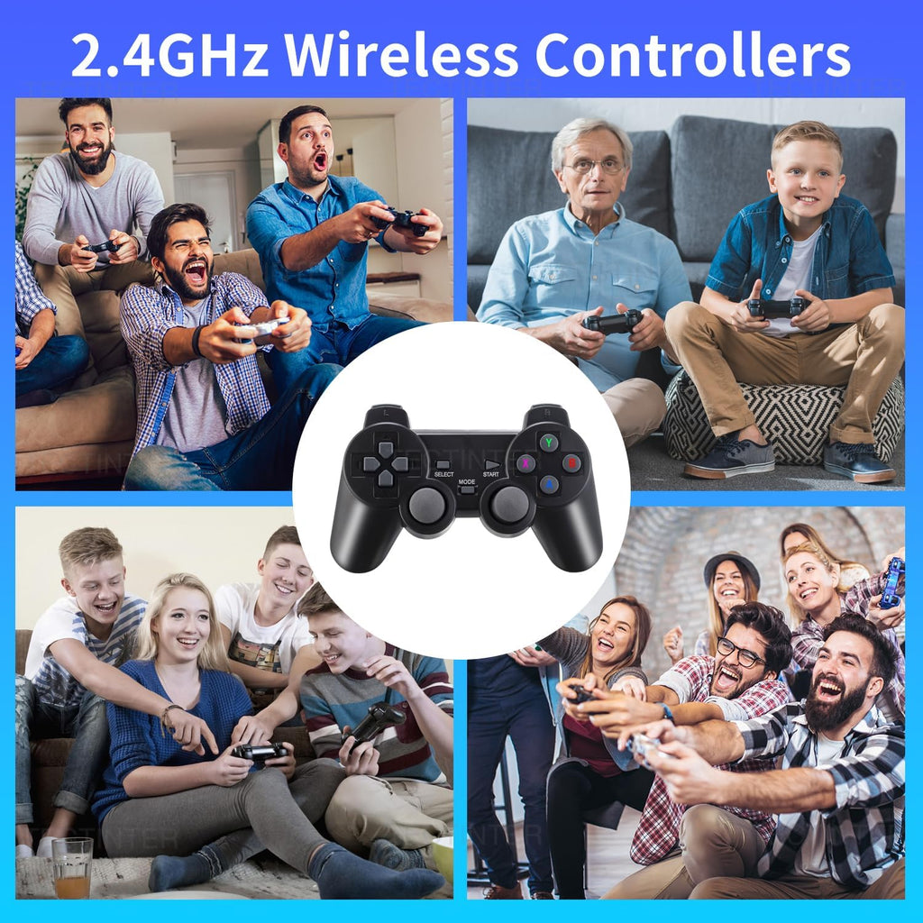 Plug and Play Retro Game Console with 4K HDMI Output, 2.4G Wireless Controllers, 64GB Memory Card Z3181