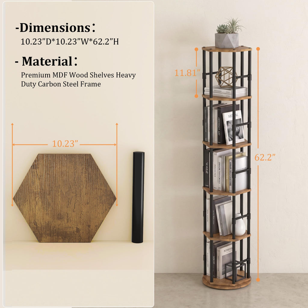 5-Tier Rotating Bookshelf Tower I282333