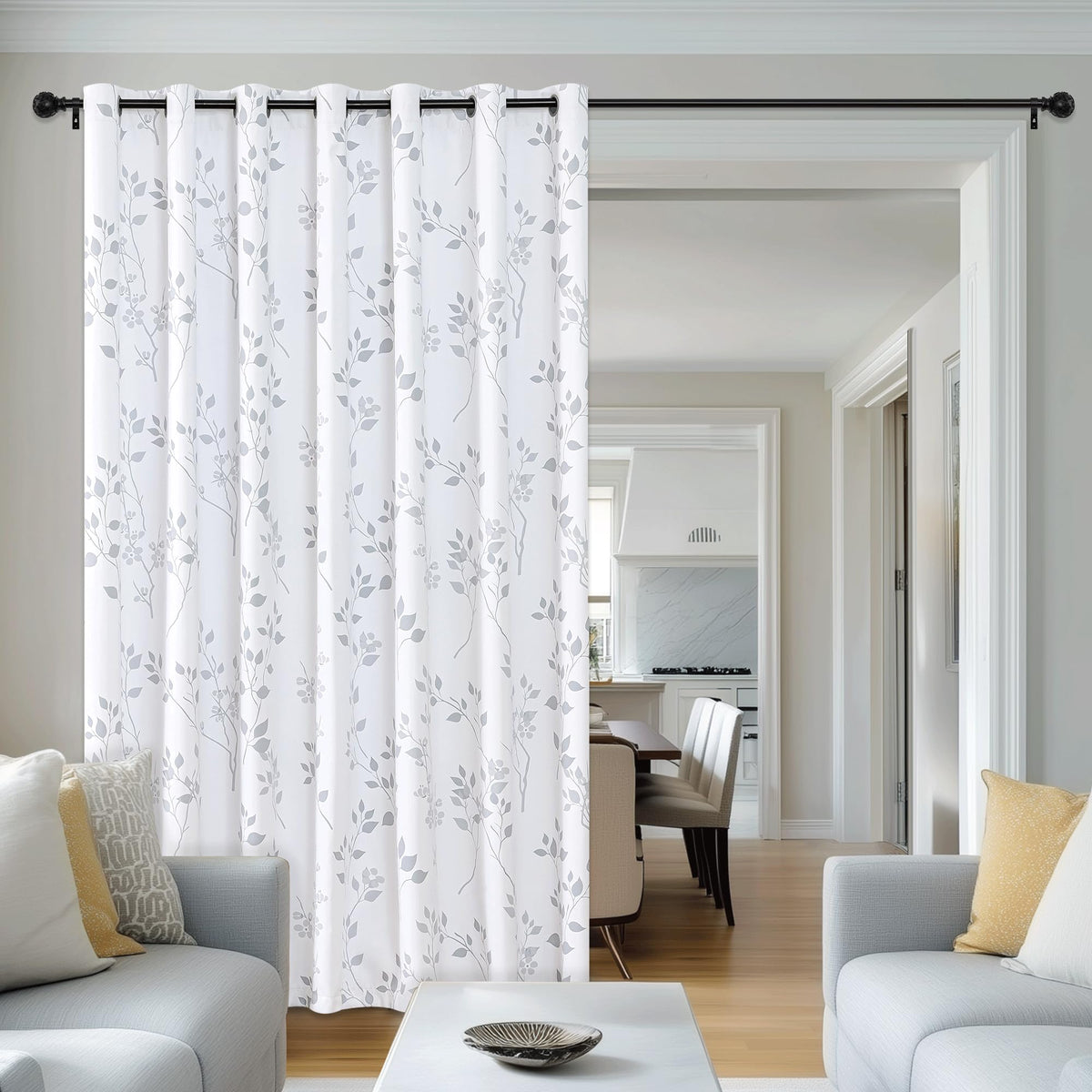 Grey White 100x84 Blackout Curtains S245