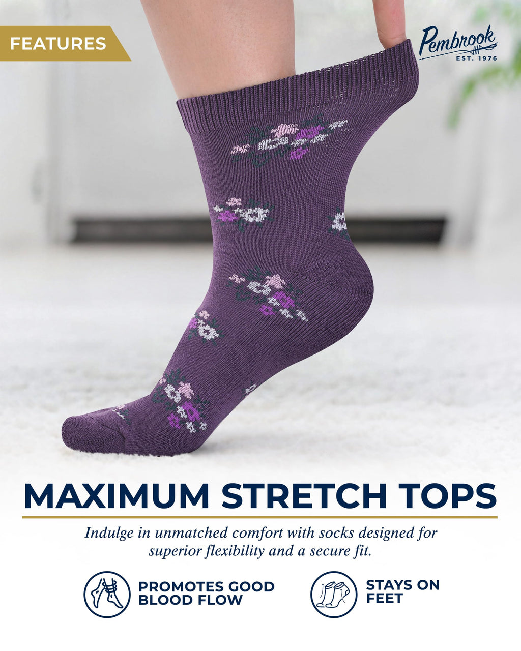 Breathable Bamboo Viscose Ankle Diabetic Socks 4 Pairs G84809