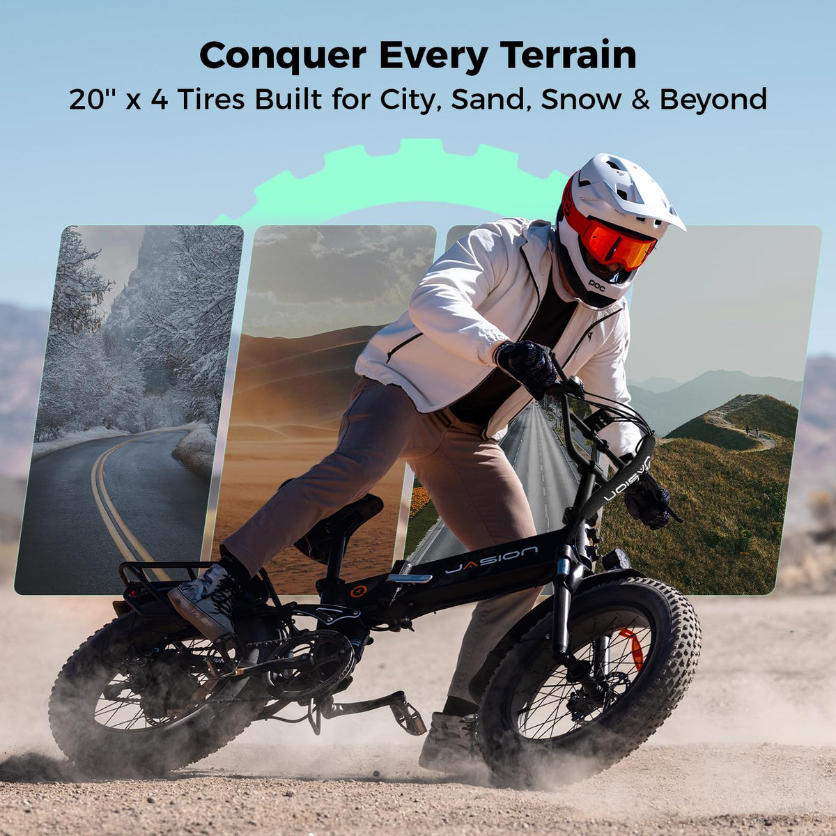 1400W Peak 20'' Fat Tire Foldable Electric Bike R27244