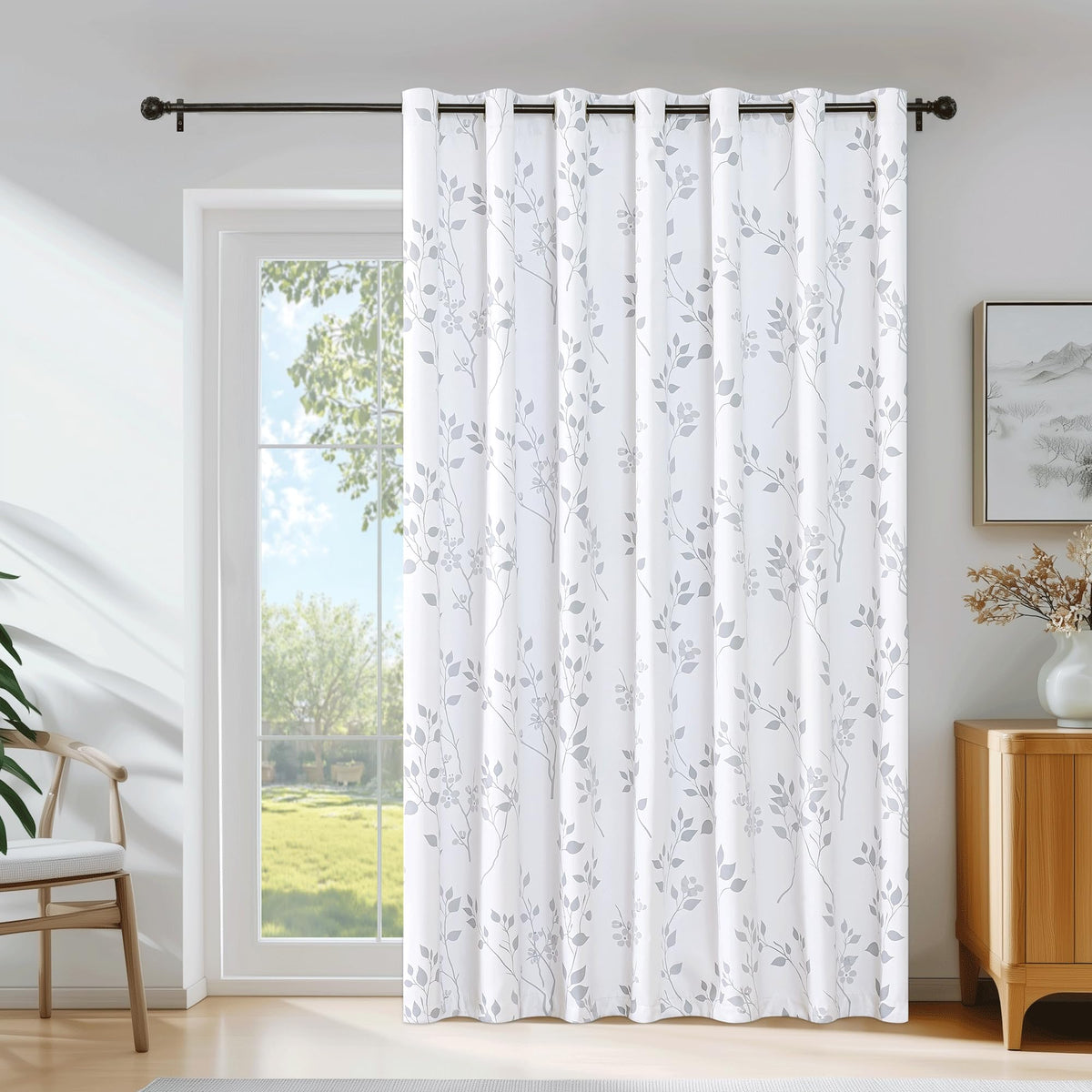 Grey White 100x84 Blackout Curtains S245