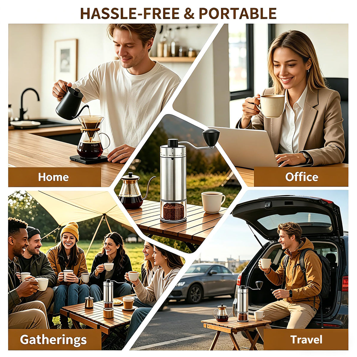 Manual Coffee Bean Grinder with Ceramic Conical Burr D6404