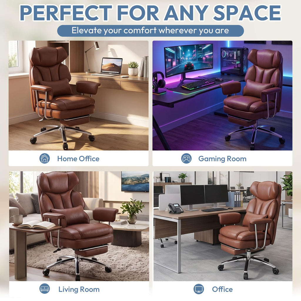Brown Ergonomic Leather Office Chair K9566