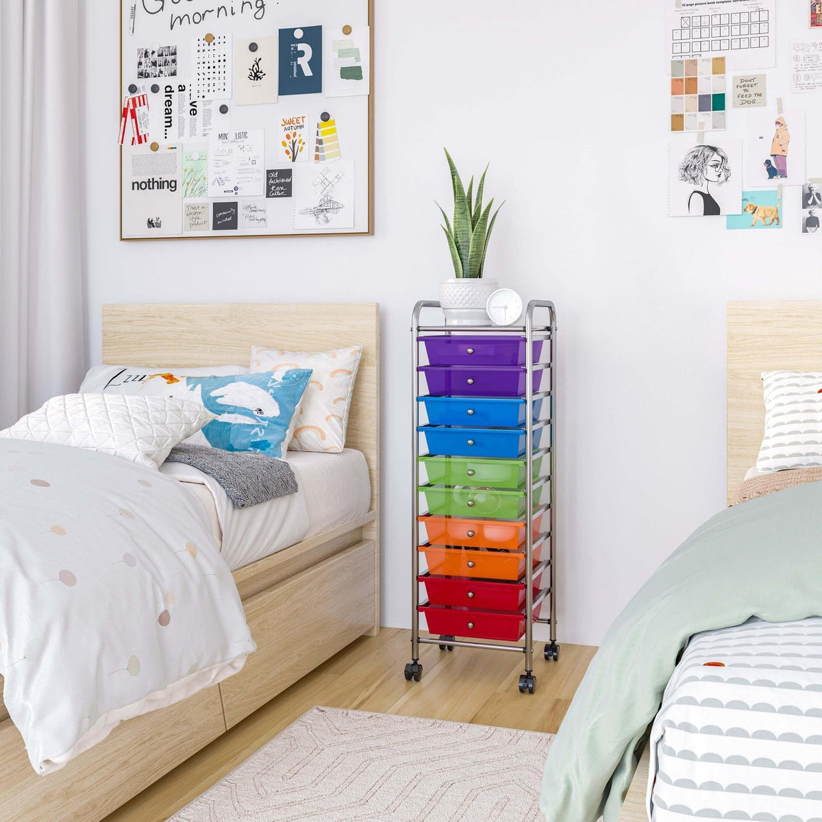 10 Drawer Rolling Storage Cart with Wheels I86576