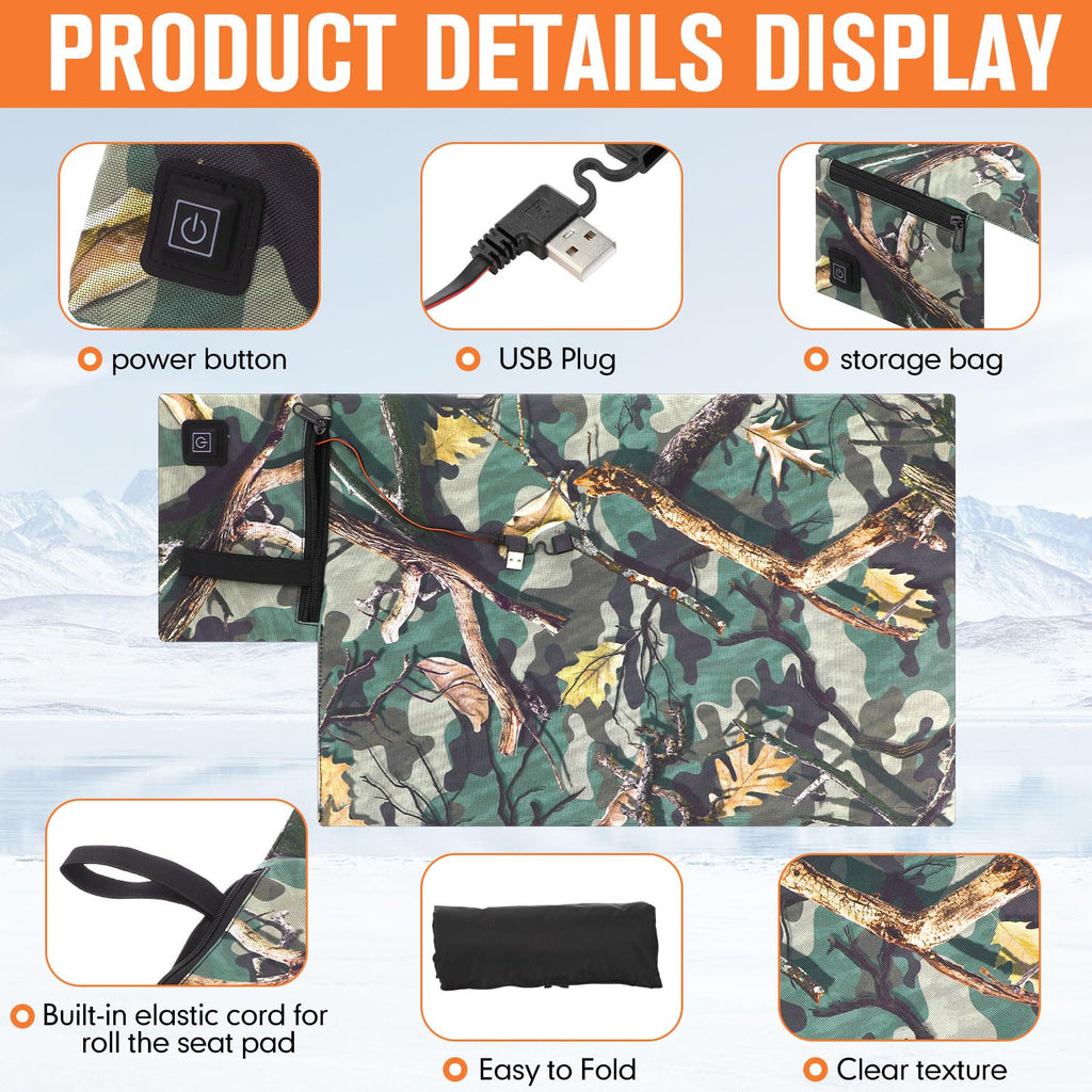 2 Pcs Heated Hunting Seat Cushion Pad D36017