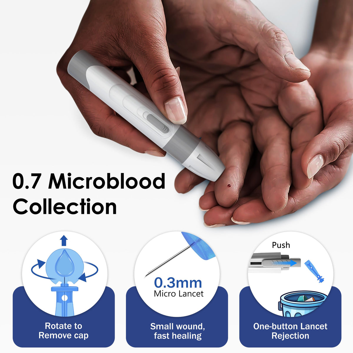 Blood Sugar Testing Kit, 100 Strips & Lancets F3043