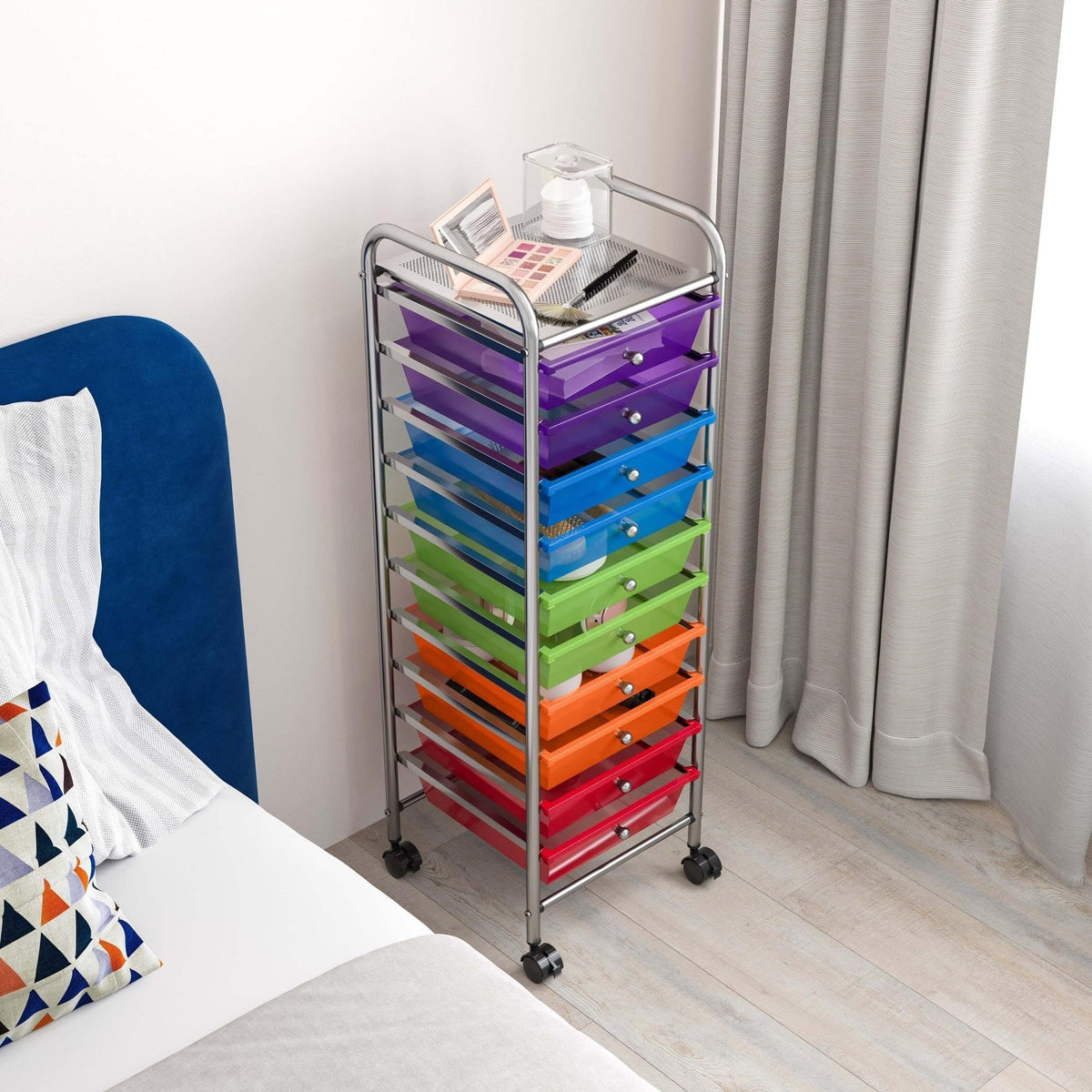 10 Drawer Rolling Storage Cart with Wheels I86576