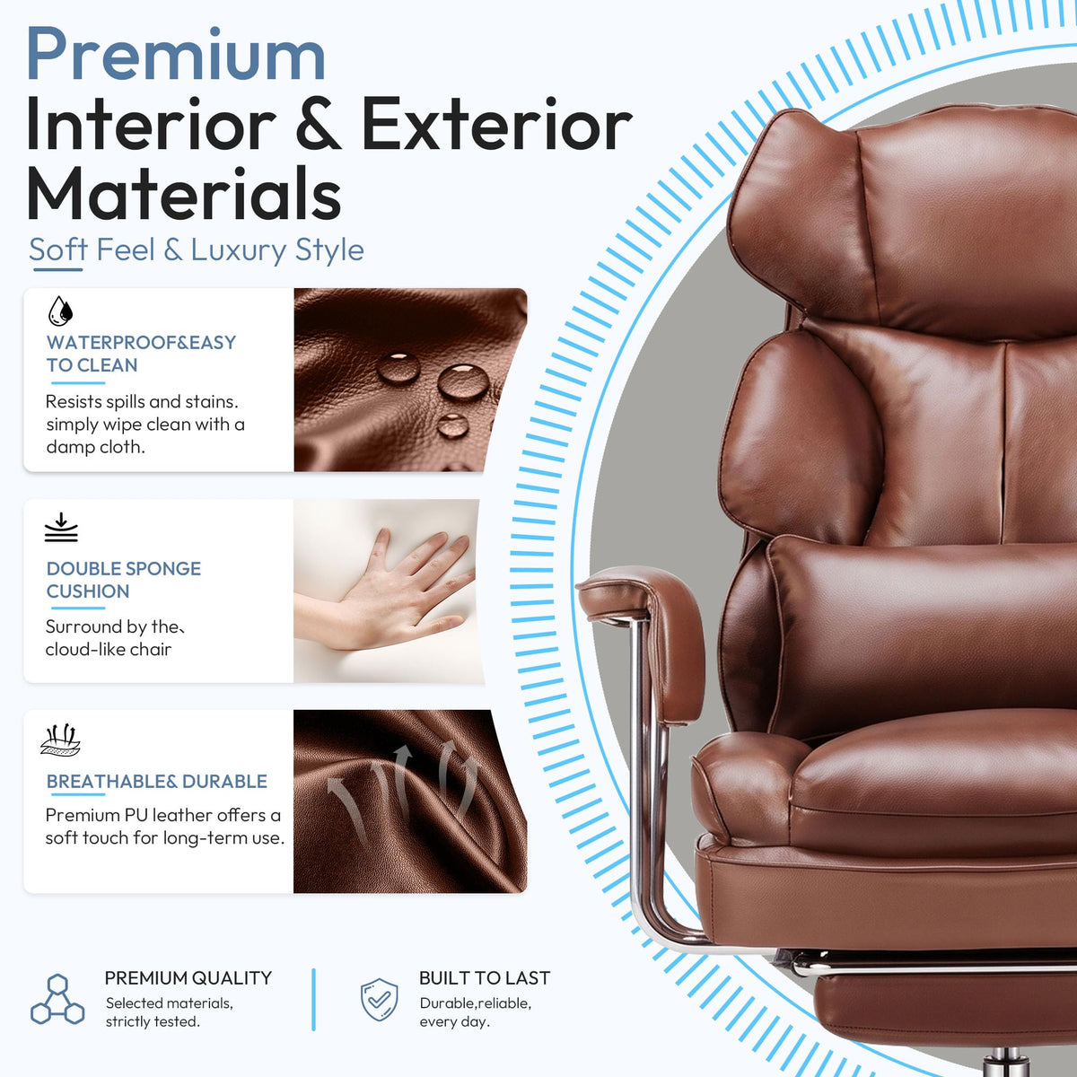 Brown Ergonomic Leather Office Chair K9566