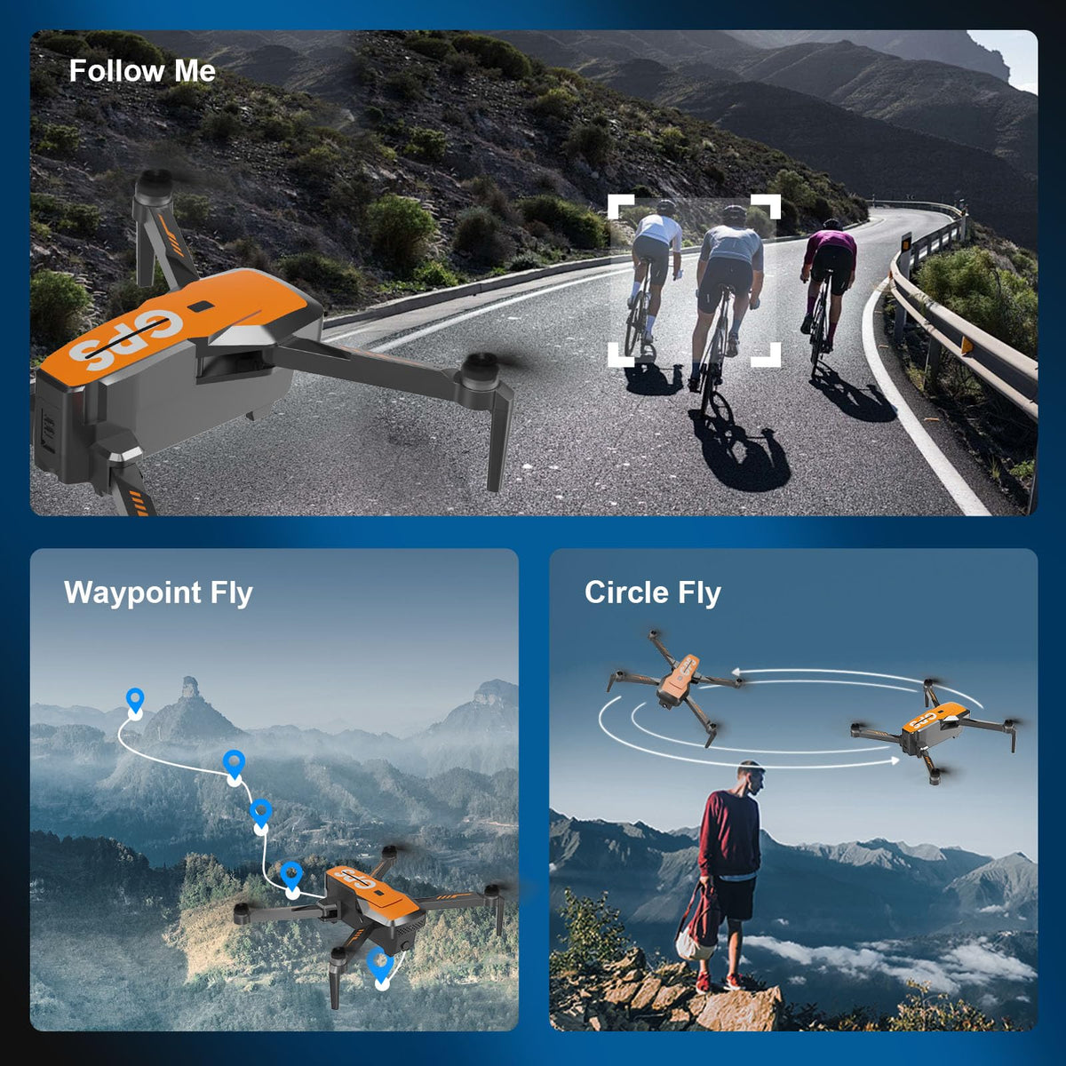 4K Camera Drone with GPS Auto Return Foldable 249g Z29398