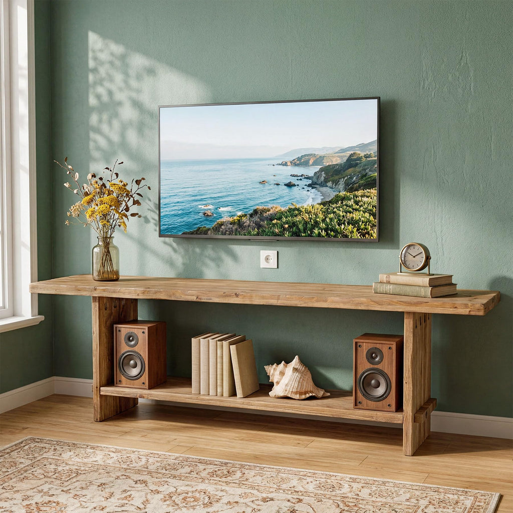 71" Solid Wood 2-Tier TV Stand L212