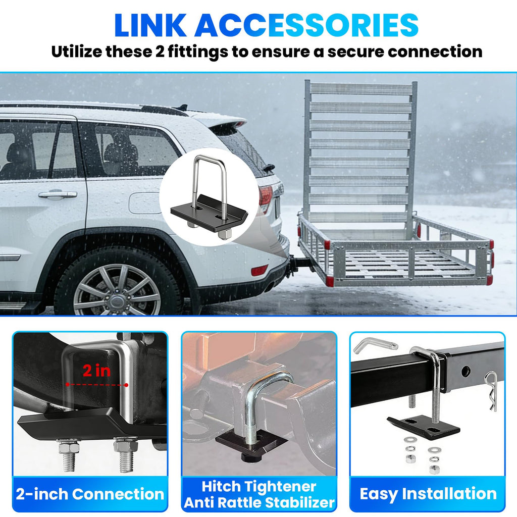 500LBS Heavy-Duty Aluminum Hitch Cargo Carrier with Ramp W235
