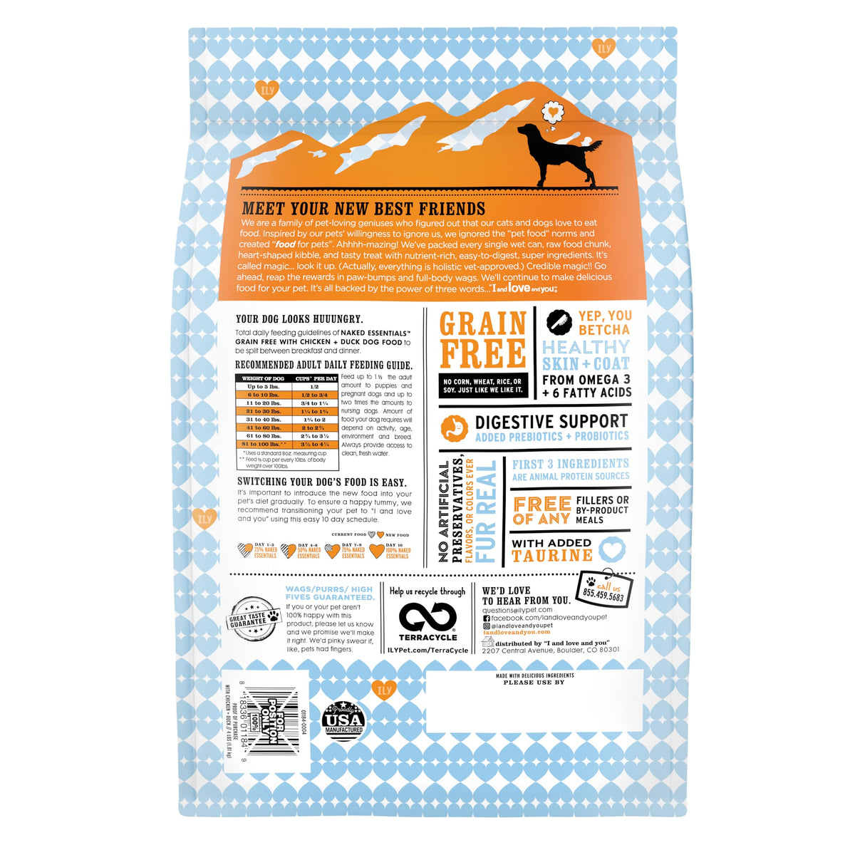 Chicken Duck Dry Dog Food 4lb Bag A715349