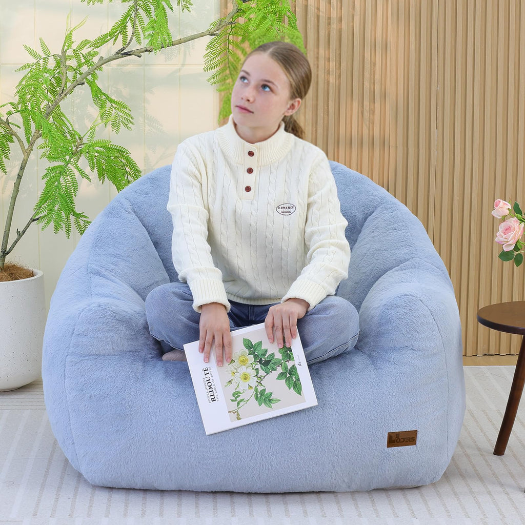 Light Blue Corduroy Bean Bag Chair Z180