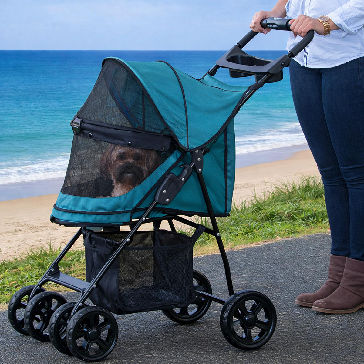 Green Pet Stroller M91589