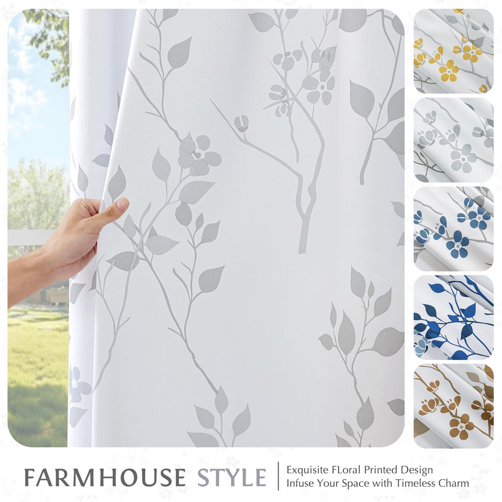 Grey White 100x84 Blackout Curtains S245