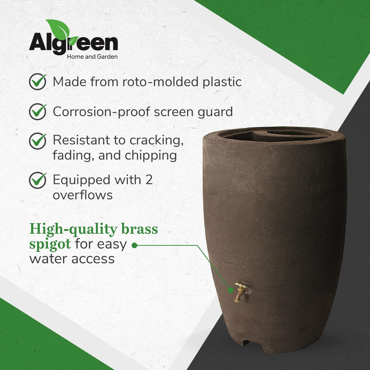 50 Gallon Plastic Rain Barrel 2 Pack E149