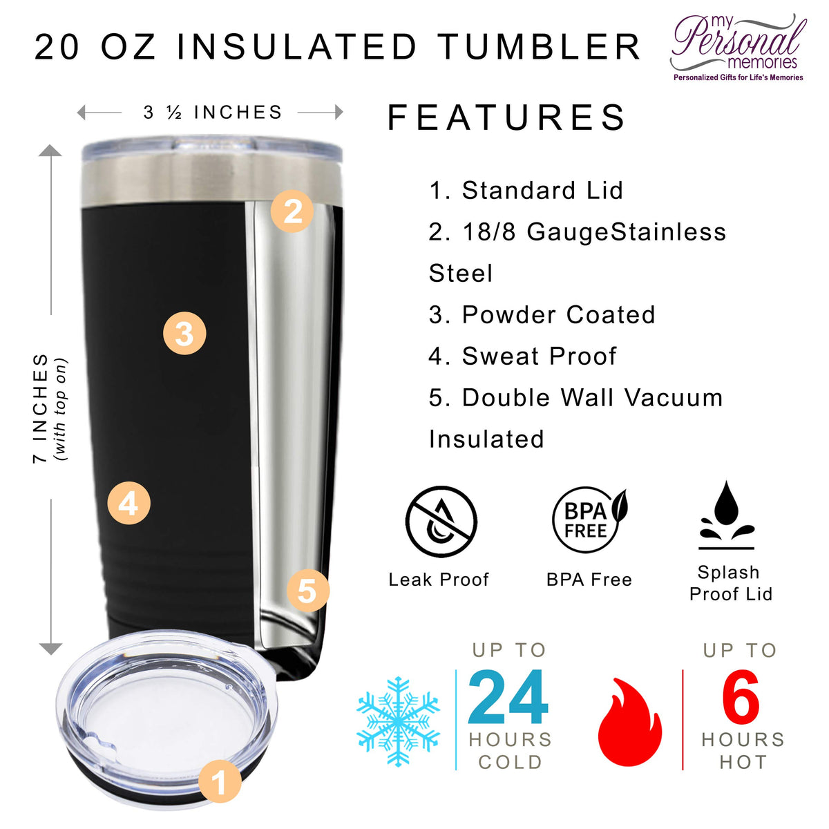 Set of 2 Stainless Steel Double Wall Vacuum Insulated Travel Tumbler B544428