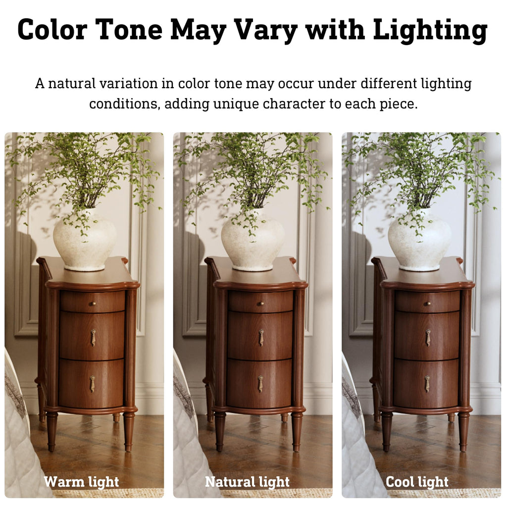 Brown Set of 2 Nightstand with Charging Station and 3 Drawers Z31176