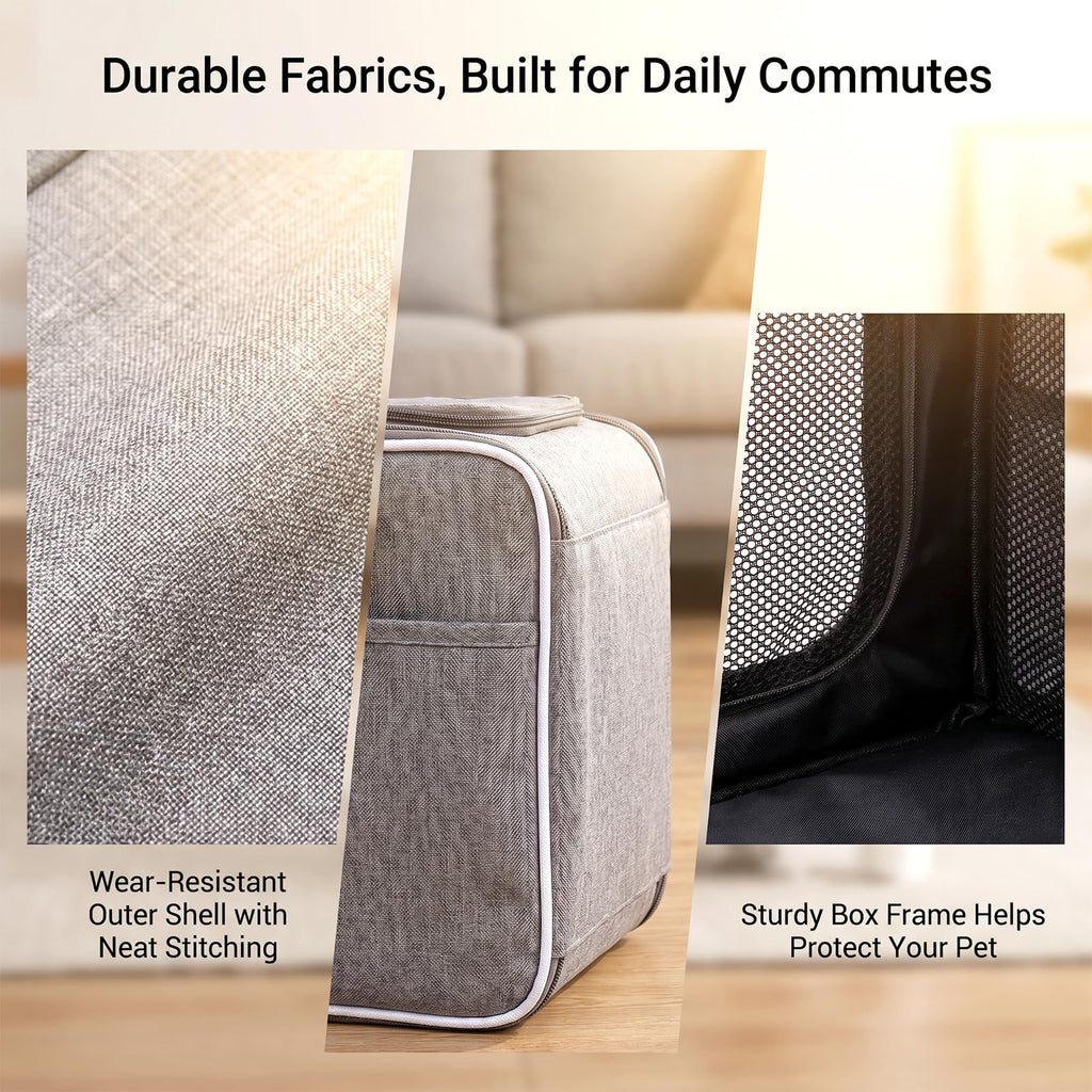 Foldable Expandable Pet Carrier Backpack for Bicycle Handlebar, Gray E592
