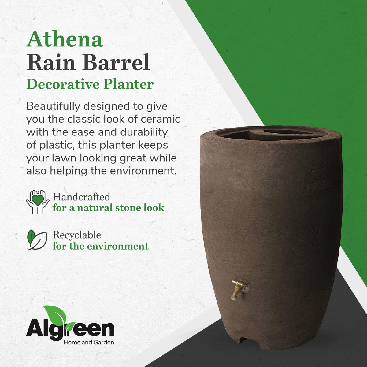 50 Gallon Plastic Rain Barrel 2 Pack E149