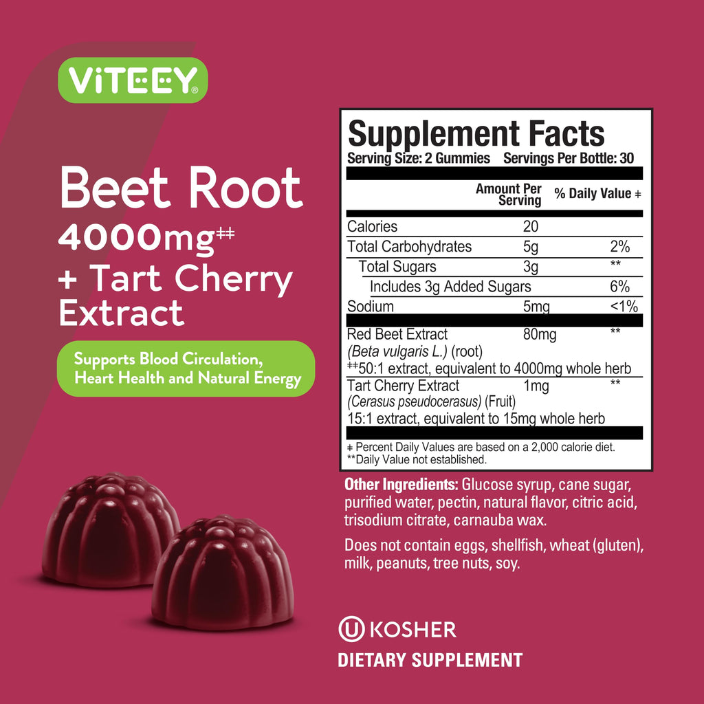 Beet Root Gummies 4000mg & Tart Cherry T3575