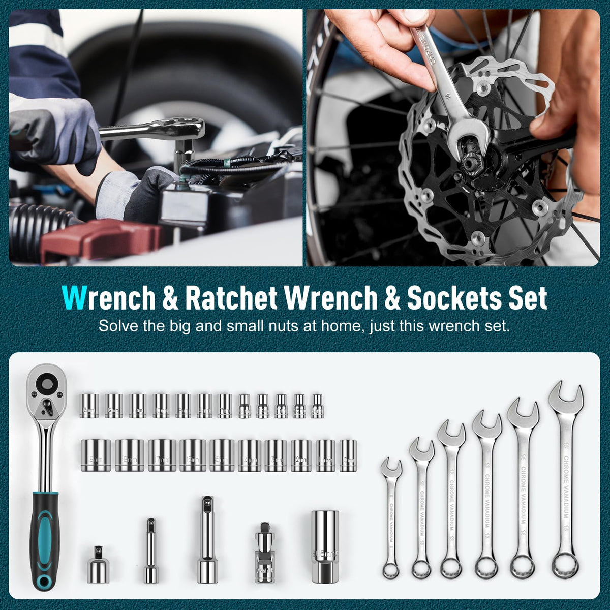 379 Pcs Portable Home and Auto Tool Kit with Drawer Blue L2011