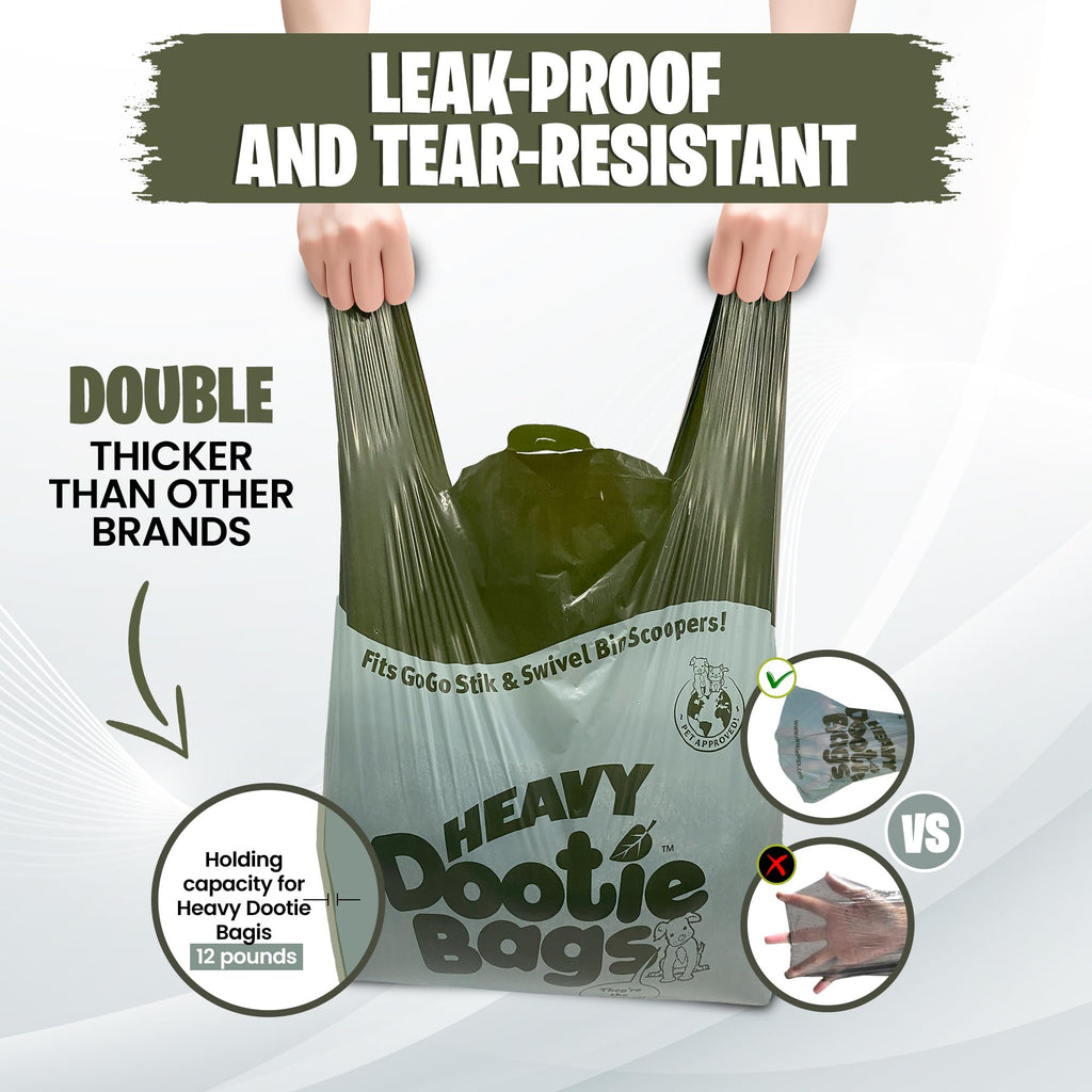 Heavy Duty Bags with EZ Tie Handles, Cornstarch, Leakproof A475
