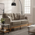 Light Grey Fabric Upholstered 2-Seat Loveseat Sofa with USB Port J8467