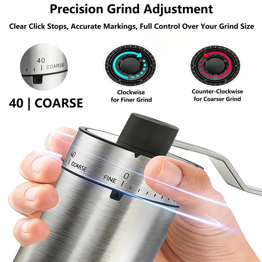 Manual Coffee Bean Grinder with Ceramic Conical Burr D6404