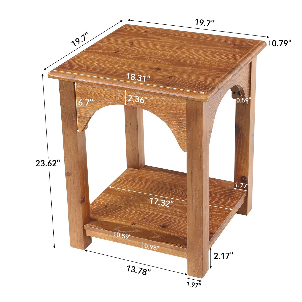Set of 2 Solid Wood 2-Tier Side Table R246261