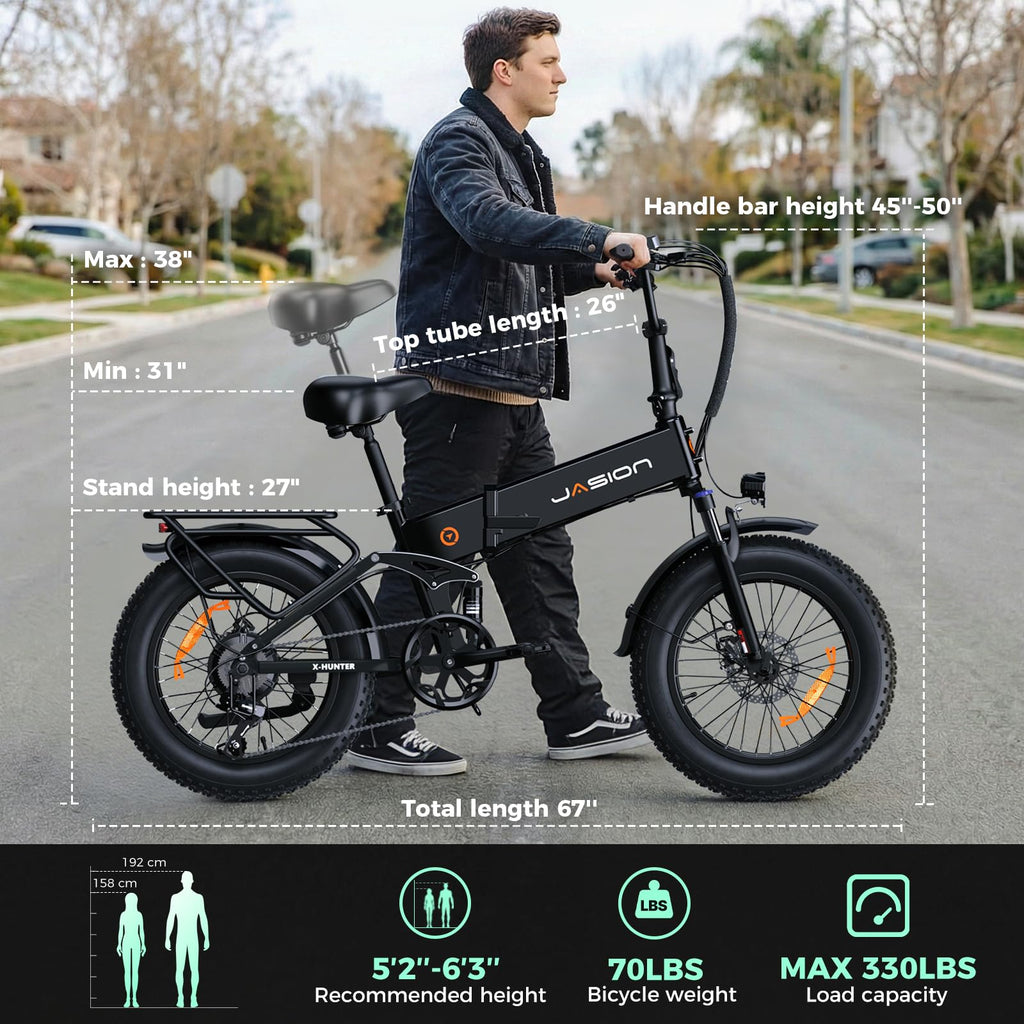 1400W Peak 20'' Fat Tire Foldable Electric Bike R27244
