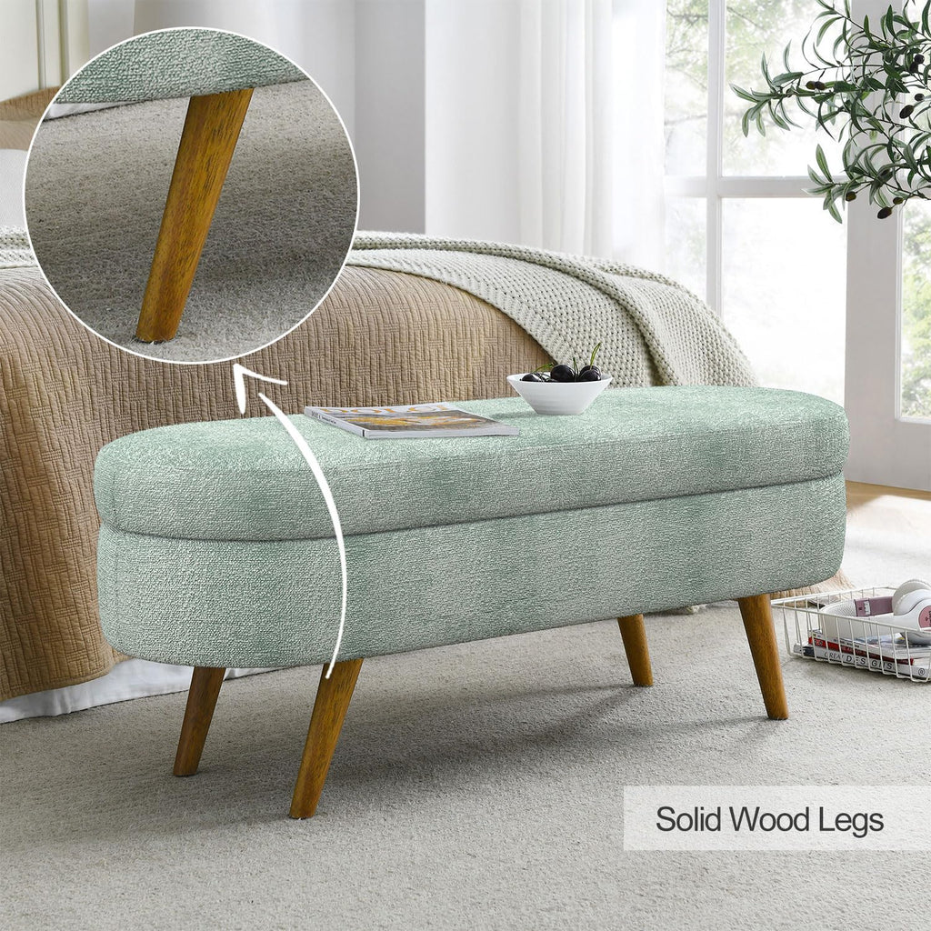 Cyan Boucle Storage Ottoman Bench D79109