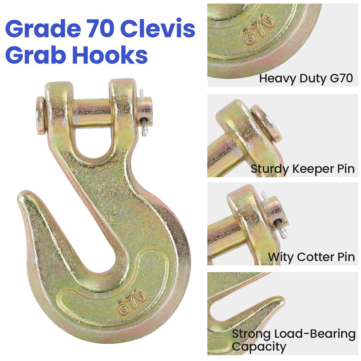 3/8" Heavy Duty Clevis Grab Hook H1430