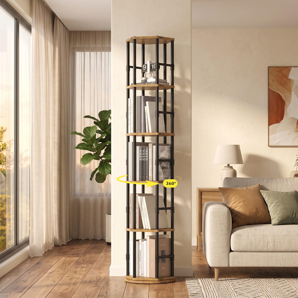 5-Tier Rotating Bookshelf Tower I282333