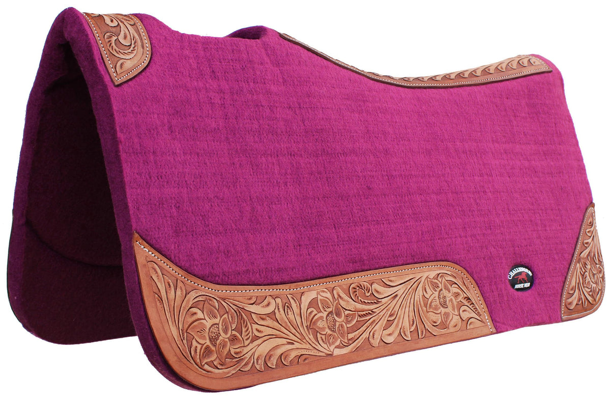Contoured Wool Felt Moisture Wicking Saddle Pad J9922