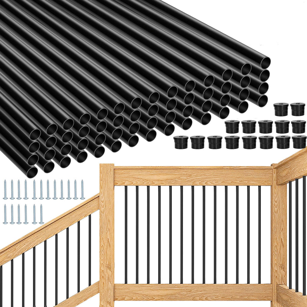 101 Pack 36" Round Black Aluminum Deck Balusters T65492