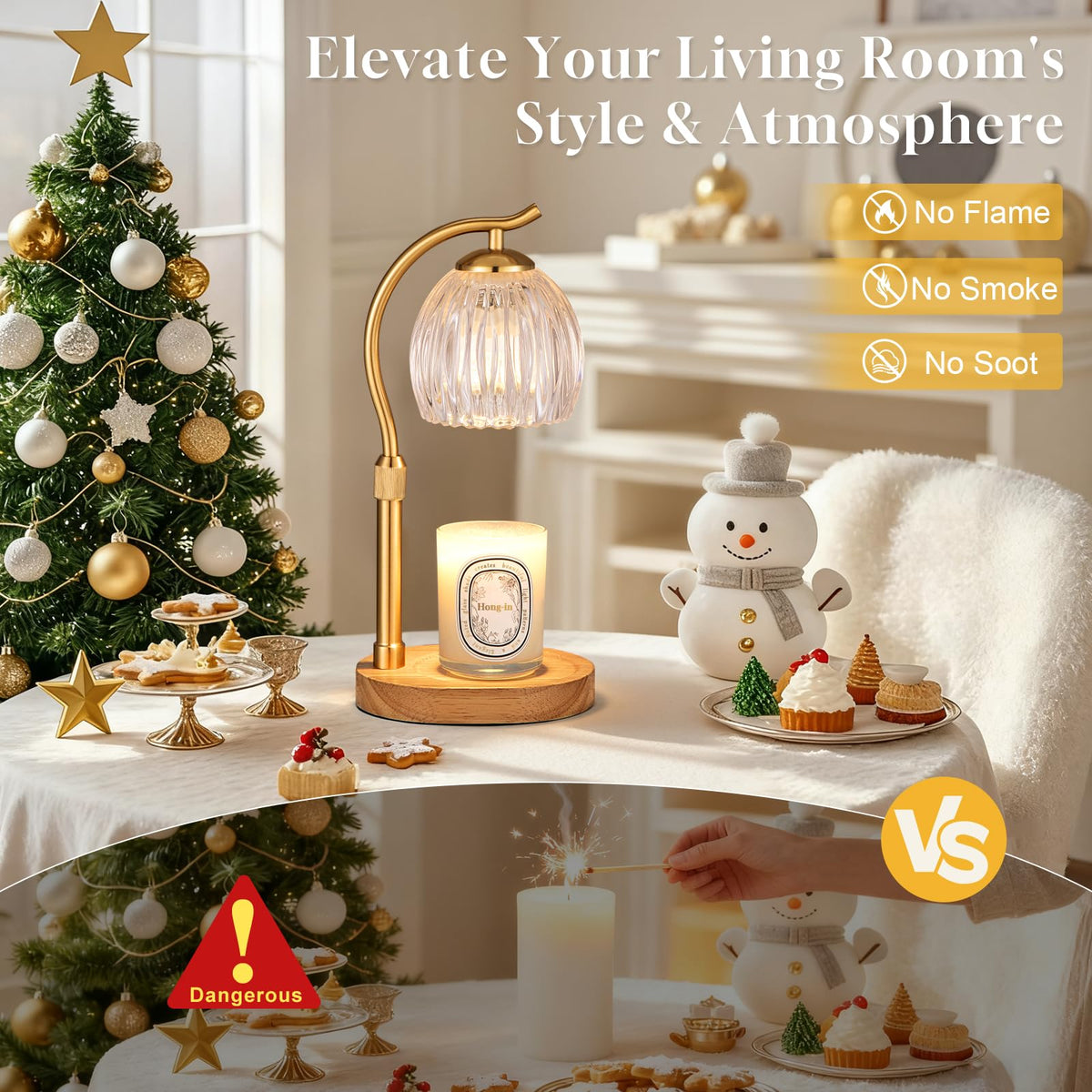 Candle Warmer Lamp with 2 Bulbs T316593