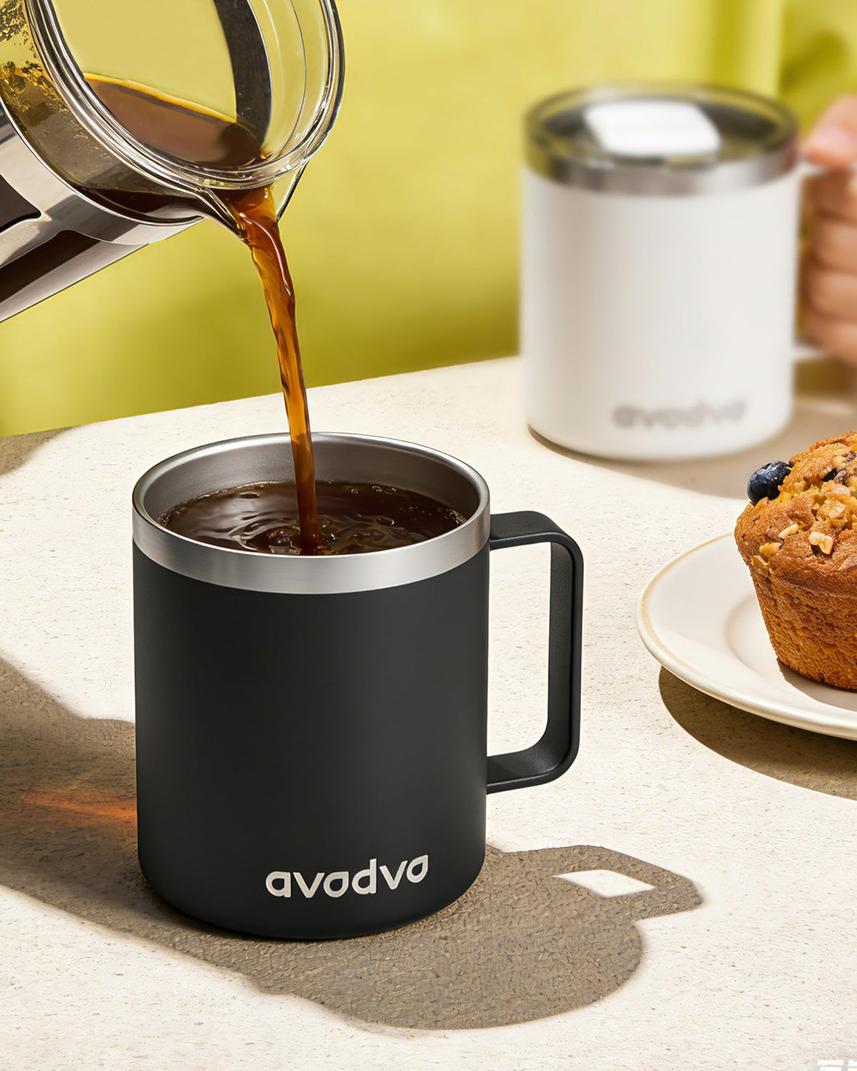 2 Pack 12oz Insulated Stainless Steel Coffee Mug with Lids O7019