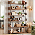 6-Tier Tall Open Bookshelf with Metal Frame E35096