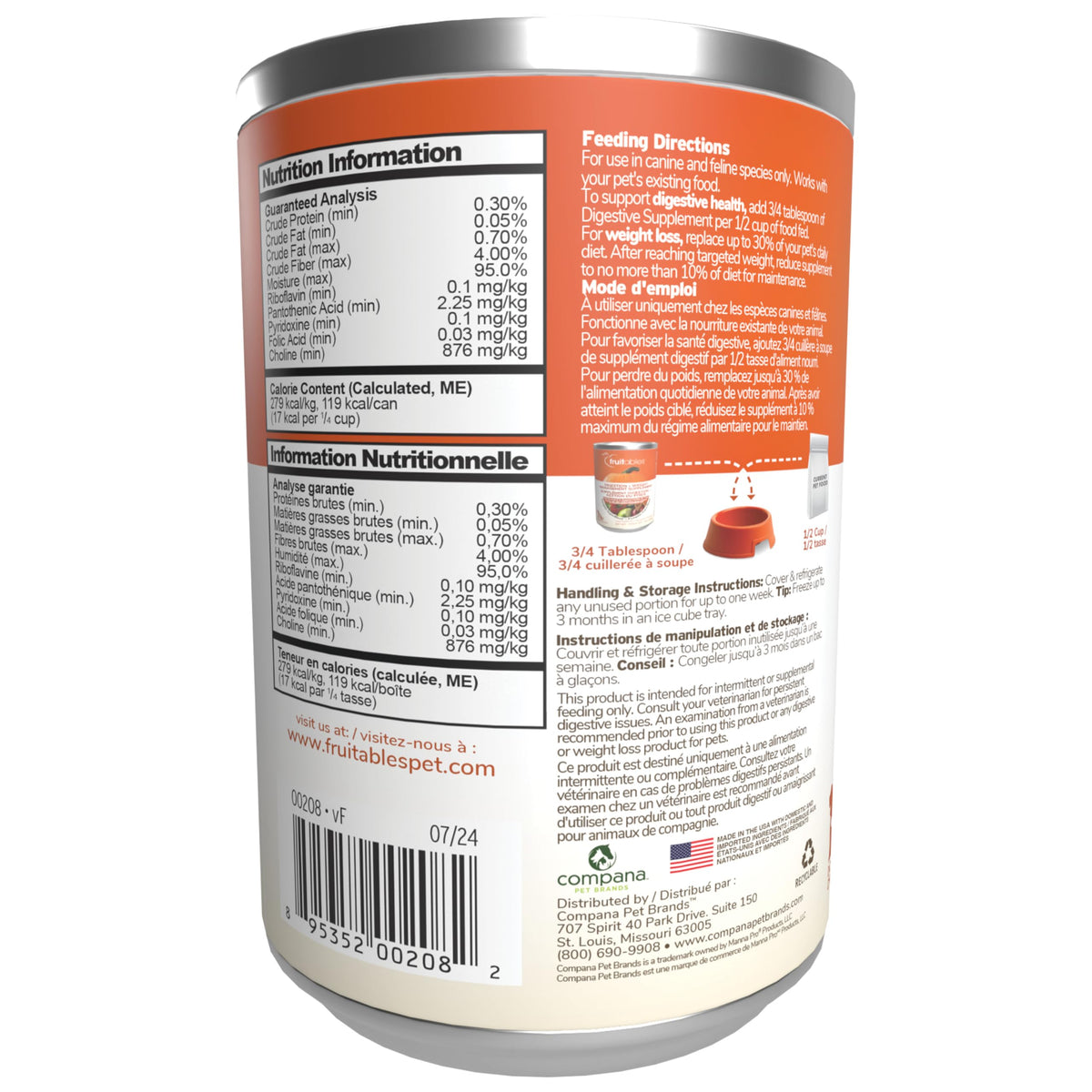 Pumpkin Digestive Supplement for Dogs 15oz R1000